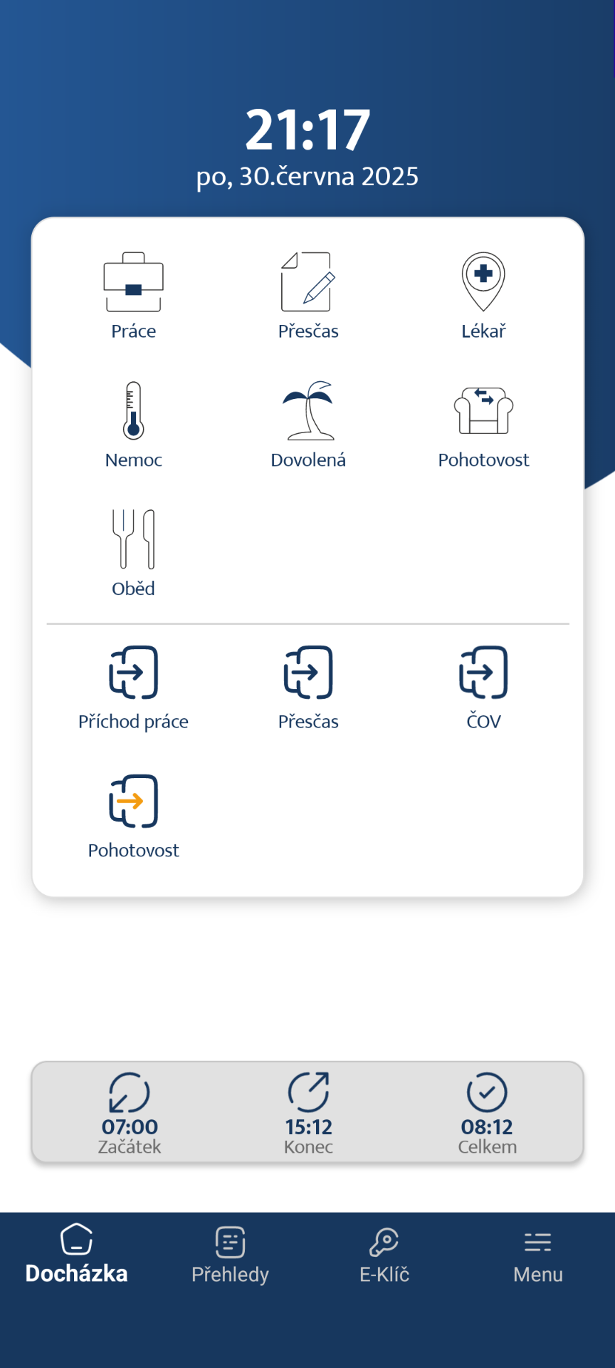Mobilní aplikace BeHere – docházka v telefonu